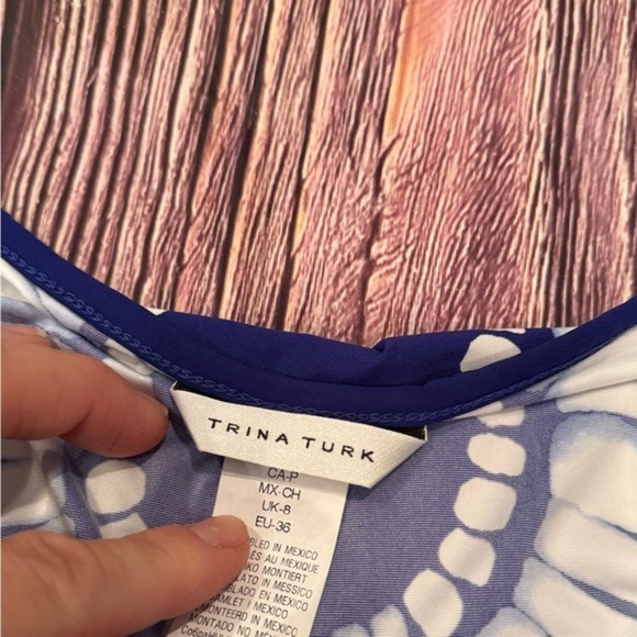 Trina Turk Women's  V-Neck Algiers‎ Flowy Tunic Top Size Small Bo… - Picture 4 of 8